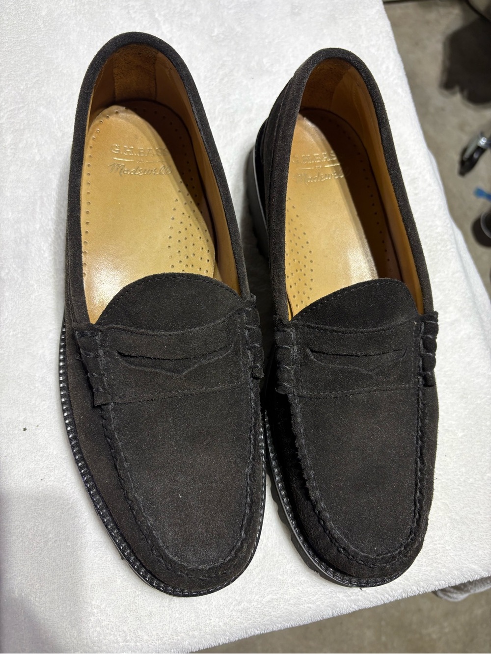 Men's G.H. Bass x Madewell Black Suede Penny Loafers